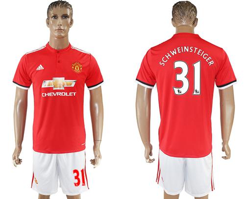 Manchester United #31 Schweinsteiger Red Home Soccer Club Jersey - Click Image to Close
